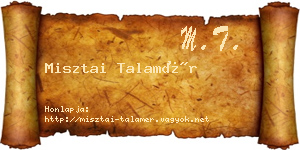 Misztai Talamér névjegykártya